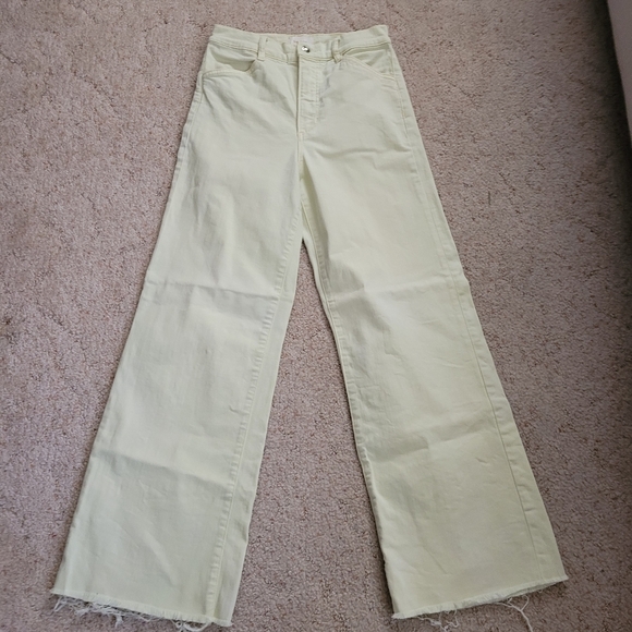 Favorite Daughter The Mischa Yellow Wide Leg Jeans - Picture 1 of 8